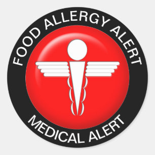 Food Allergy Medical Alert - Round Sticker