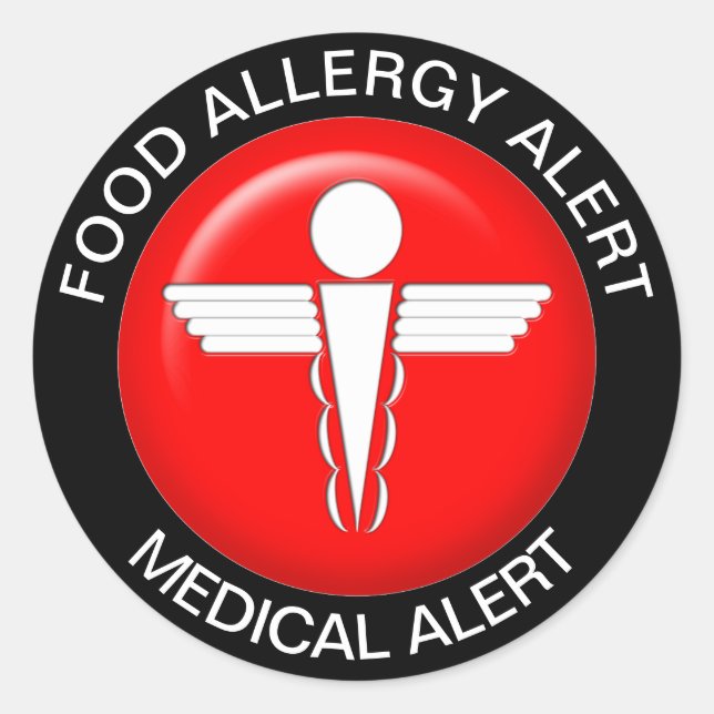 Food Allergy Medical Alert - Round Sticker (Front)