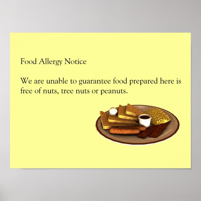 Food Allergy Notice Poster (Front)