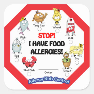 Food Allergy Stickers & Labels | Zazzle UK