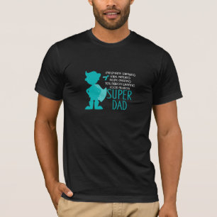 Food Allergy Super Dad Teal Silhouette Superhero T-Shirt