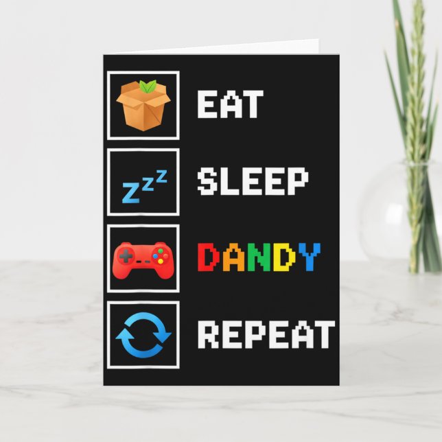 Food &amp; Drink Eat Sleep Dandy Repeat Xel Foodie Card (Front)