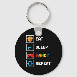 Food & Drink Eat Sleep Dandy Repeat Xel Foodie Key Ring