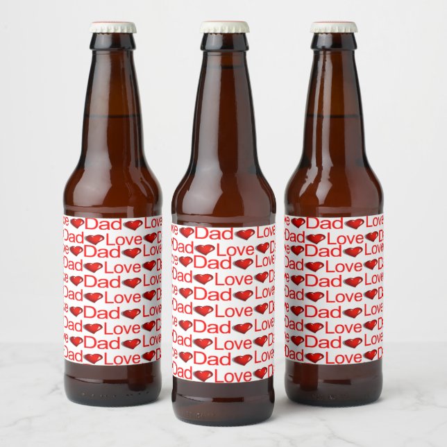 Food and Beverage Label Set Love Dad Beer Bottle  (Bottles)