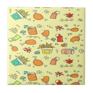 Food and drink pattern tile