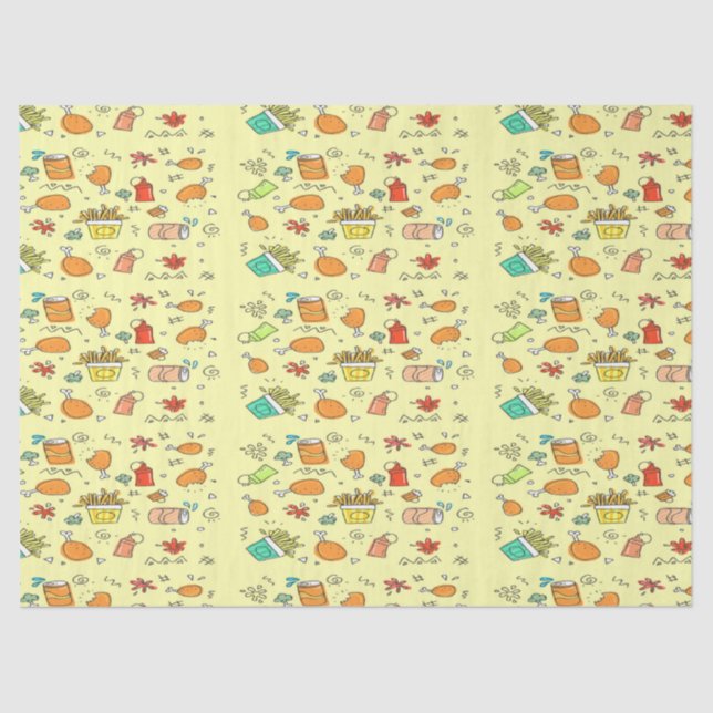 Food and drink pattern tissue paper (Front)
