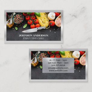 Food and Spices Chef Knife Culinary Arts Loyalty Card