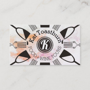 food and wine culinary catering business card