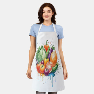 Food as Art: A Whimsical Watercolor Creation Apron