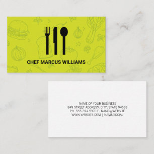 Food Background   Chef  Business Card