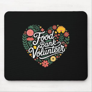 Food Bank Volunteer Heart-shaped Motif  Mouse Mat