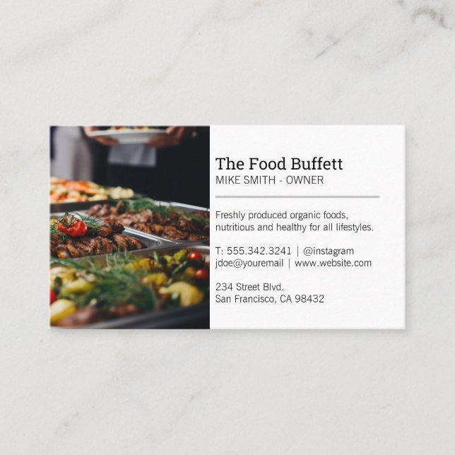 Food Buffet | Restaurant Business Card (Front)