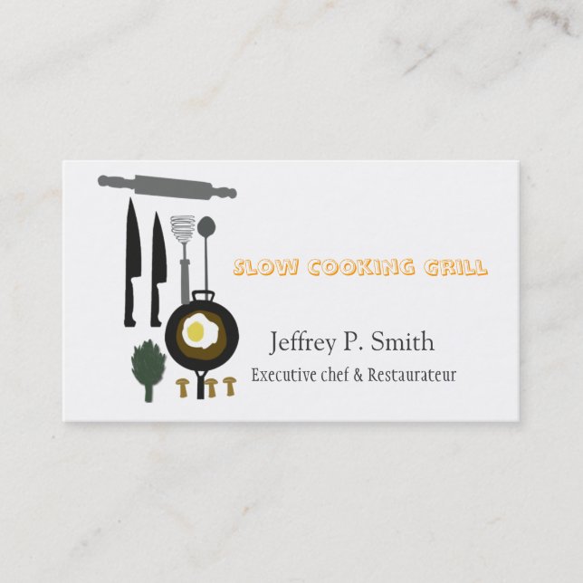 Food Business Catering Culinary Chef Business Card (Front)