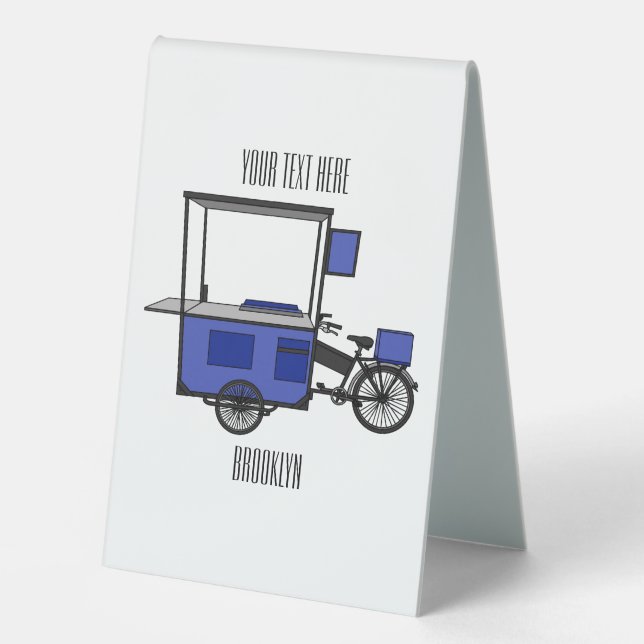 Food cart cartoon illustration (Front)