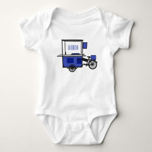 Food cart cartoon illustration baby bodysuit
