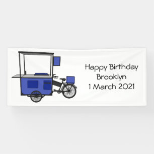 Food cart cartoon illustration banner