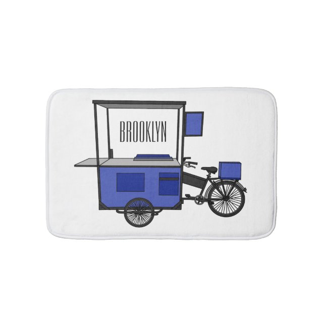 Food cart cartoon illustration bath mat (Front)