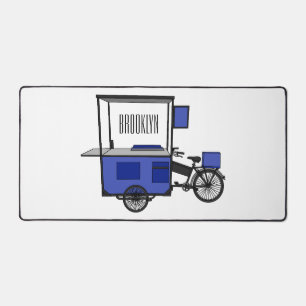 Food cart cartoon illustration desk mat