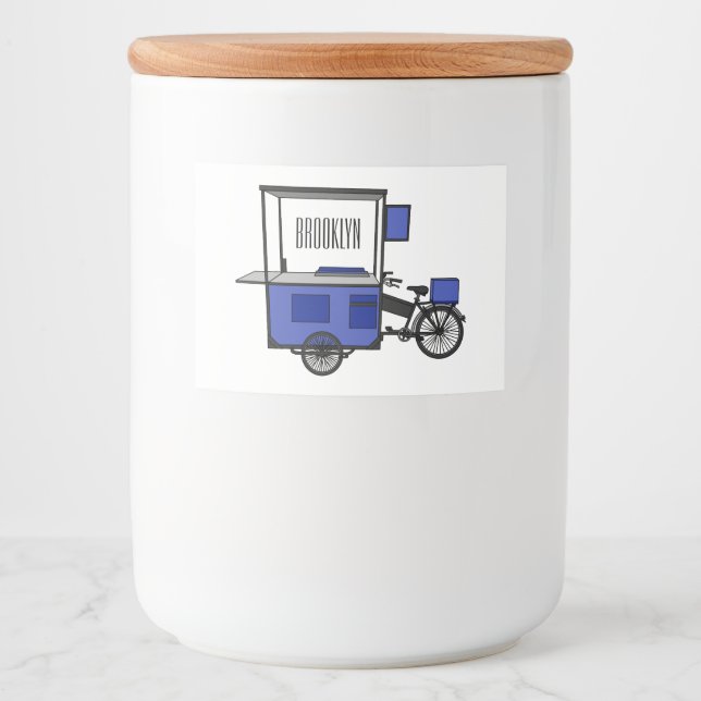 Food cart cartoon illustration food label (Front)