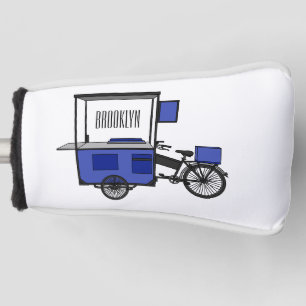Food cart cartoon illustration golf head cover