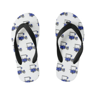 Food cart cartoon illustration kid's flip flops
