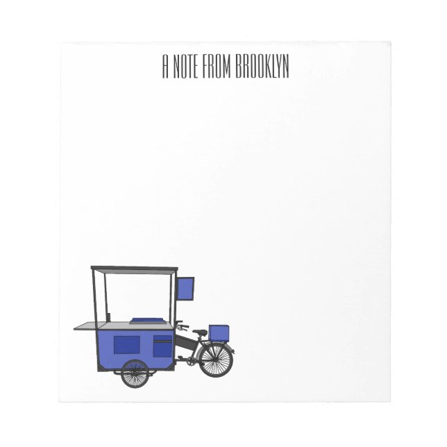 Food cart cartoon illustration notepad (Front)