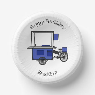 Food cart cartoon illustration paper plate