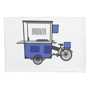 Food cart cartoon illustration pillowcase
