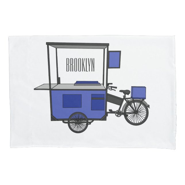 Food cart cartoon illustration pillowcase (Front)