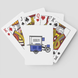 Food cart cartoon illustration playing cards