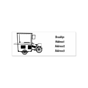 Food cart cartoon illustration rubber stamp