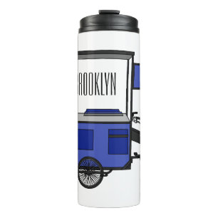 Food cart cartoon illustration thermal tumbler