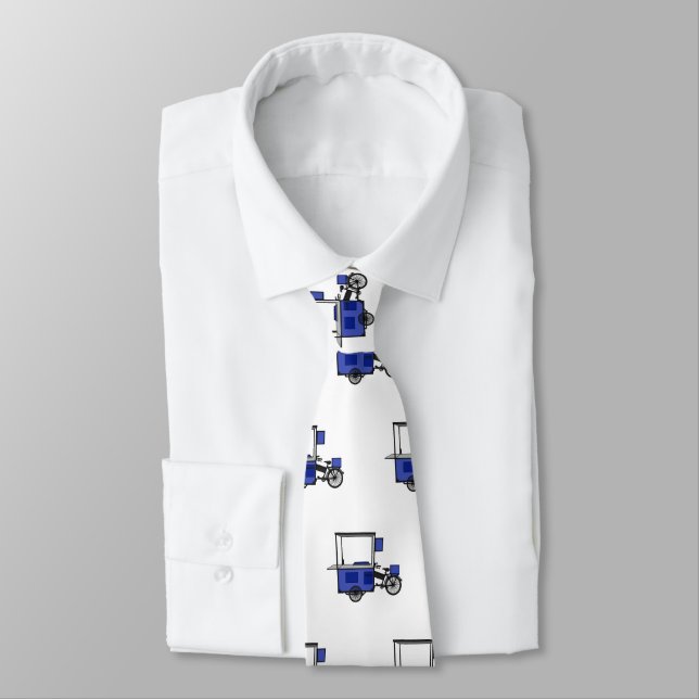 Food cart cartoon illustration tie (Tied)