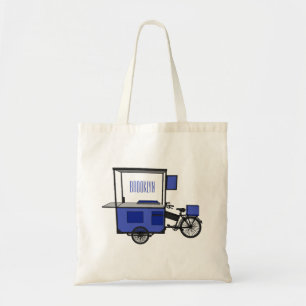 Food cart cartoon illustration tote bag