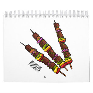 Food cartoon illustration calendar