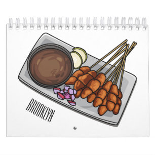 Food cartoon illustration  calendar