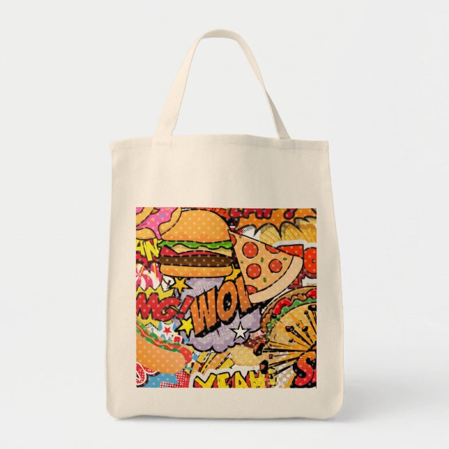 Food Cartoon Tote Bag (Front)
