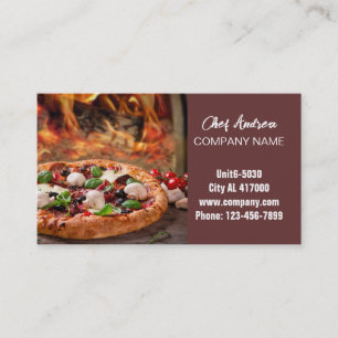 Food catering service deli shop restaurant pizza business card