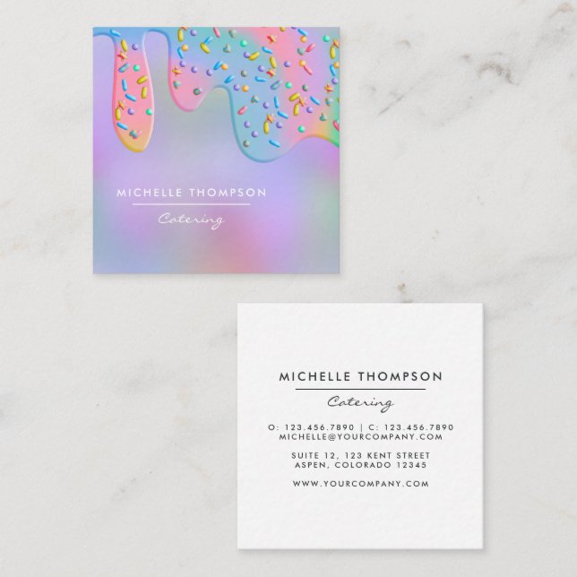 Food Catering Square Business Card (Front/Back)