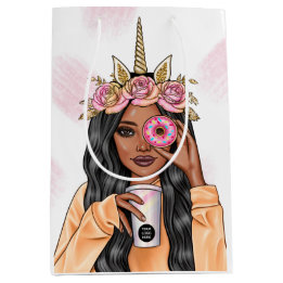 Food Catering Whimsical Unicorn Lady Medium Gift Bag