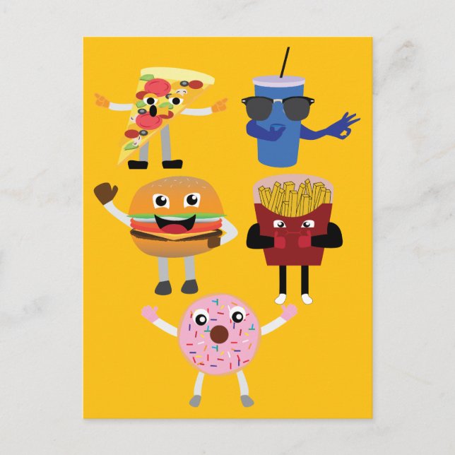 Food Characters Postcard (Front)
