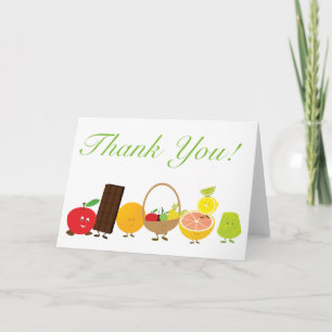 Food characters thank you card