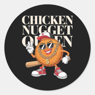 Food Chicken Nugget Queen Classic Round Sticker