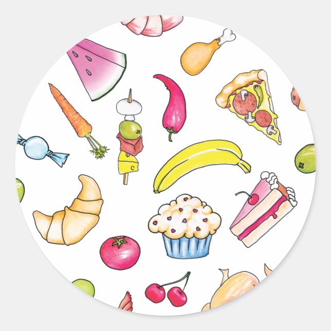 Food Classic Round Sticker (Front)