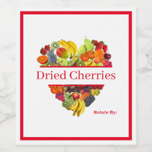 Food Container Canister Label Dried Cherries