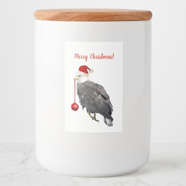 Food Container Label (2" x 3") of eagle Christmas (Front)