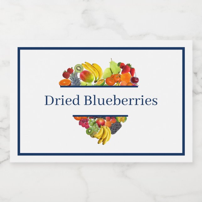 Food Container Label Dried Blueberries (Single Label)