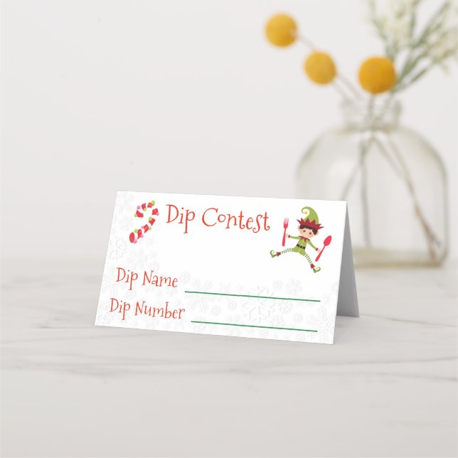 Food Contest Recipe Party Table Card (Front)