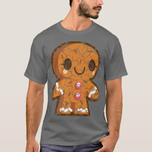 Food Cooking Foodie Gingerbread Man DistressedT-Sh T-Shirt