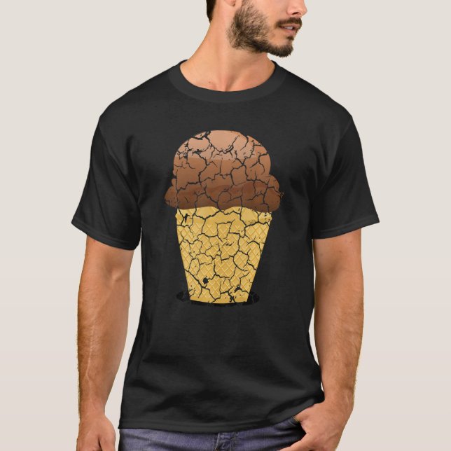 Food Cooking Foodie Ice Cream Cone Distressed  1 T-Shirt (Front)